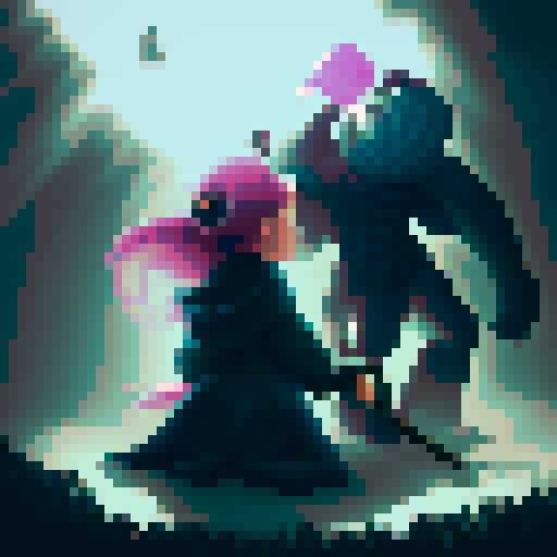 girl and monster battling each o thers