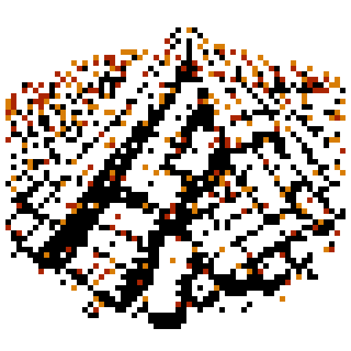 crumbling brick rubble seen from a head-on 2d flat perspective. Simple style, thick black lines, white background.