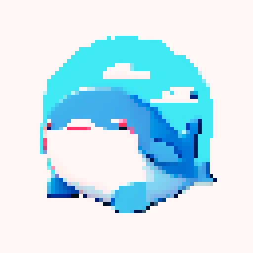 cute whale character, white background