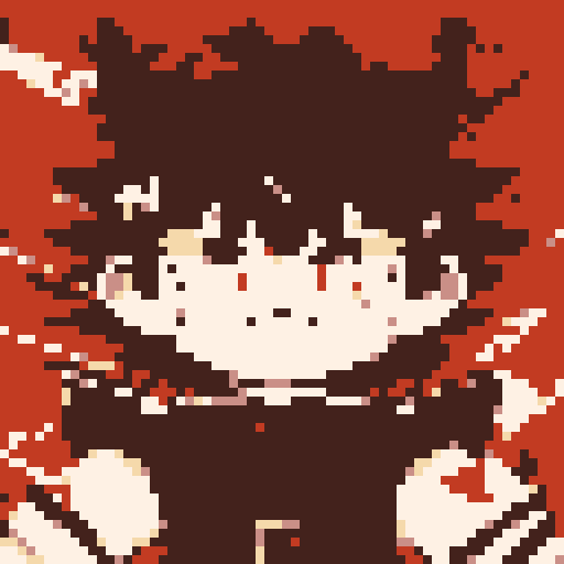 shadowy, towering monster, poised for battle, gripping a sword, intense eyes, character's portrait, close-up, anime style, pixel art