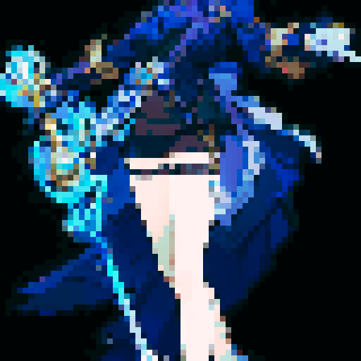 full body, confident girl, holding a gleaming silver sword, black background