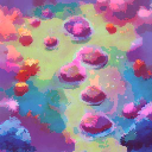 Colorful bubbles of all sizes float above a group of giggling kindergartners at their outdoor bubble show, with a vibrant, playful landscape in the background.