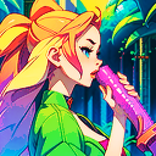sexy naked woman penetration with dildo, pixelated sRGB colors, vibrant pixel art style