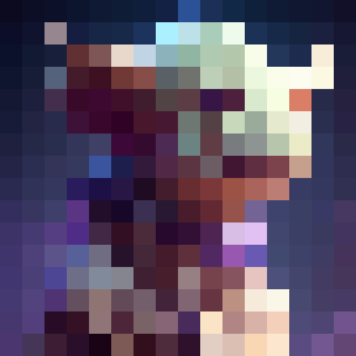 Angry bull charging forward with sharp horns, fierce eyes, and drooling mouth captured in a 16x16 pixel art close up portrait for a game icon.