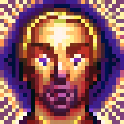 portrait, intense stare, pixel art, tiger woods, game icon, 32x32, sRGB, skill art, close up