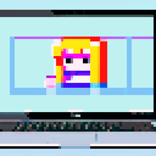Pixel art drawing that is a laptop or computer with a double screen and that there is a java programming code
