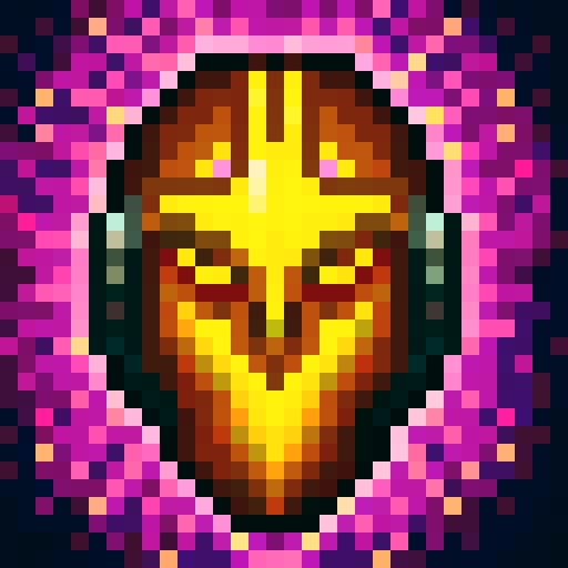 white knight helmet with purple details, surrounded by fiery purple and green flames