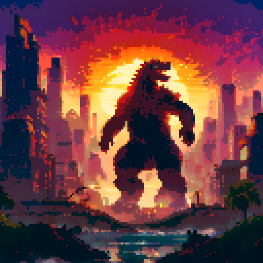 Godzilla in a city 