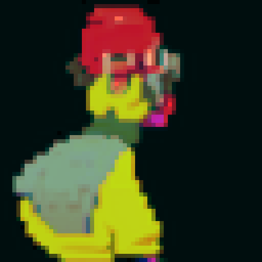 Back view of character