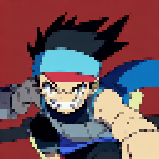 JoyBoy from One Piece, pixel style