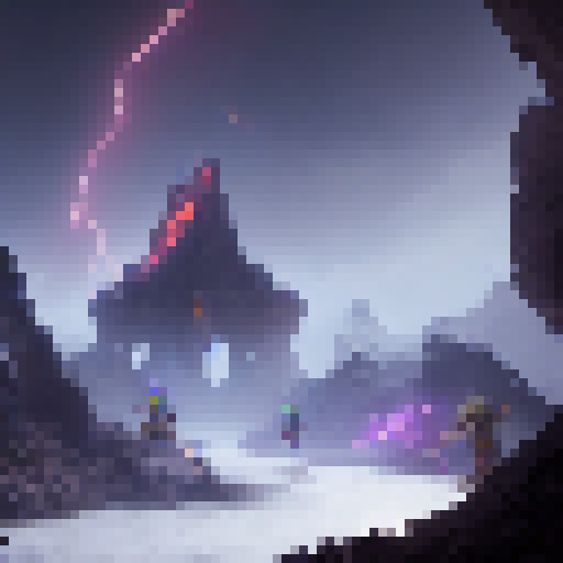 Sword-wielding hero charging towards a dragon's lair, clad in shiny armor and surrounded by swirling mist and glowing runes, with a majestic castle perched atop a nearby mountain.