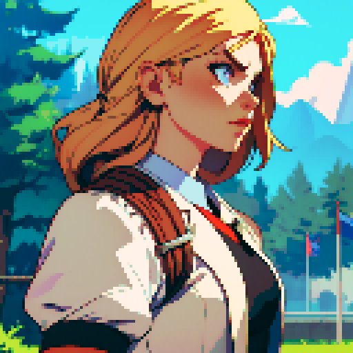 buff muscular woman, broad shoulders, nazi uniform, sRGB, pixel art