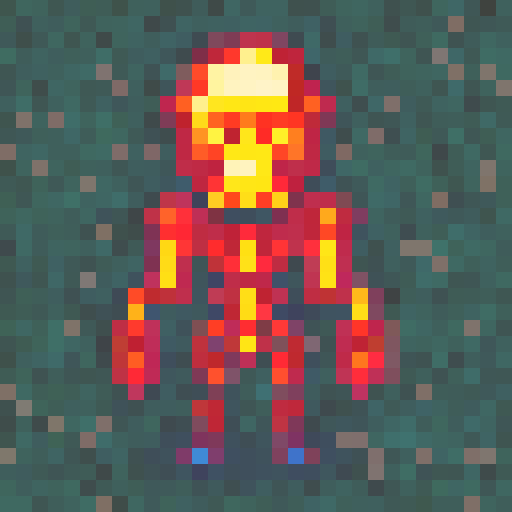 Pixelated skeleton sprite with glowing red eyes and bony fingers reaching out, set against a dark background with eerie mist and a sense of motion blur, perfect for a spooky side-scrolling adventure game.