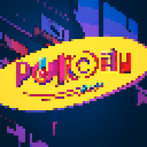 Seinfeld logo, vibrant colors, retro aesthetic, pixelated characters, iconic typography, comic strip style