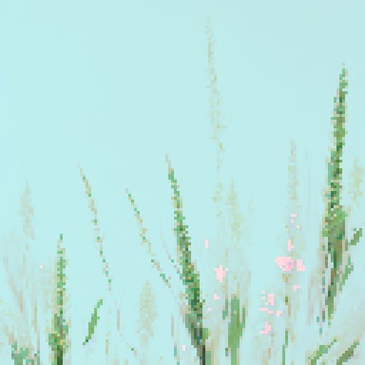 White background with light salmon-colored flowers and green stems