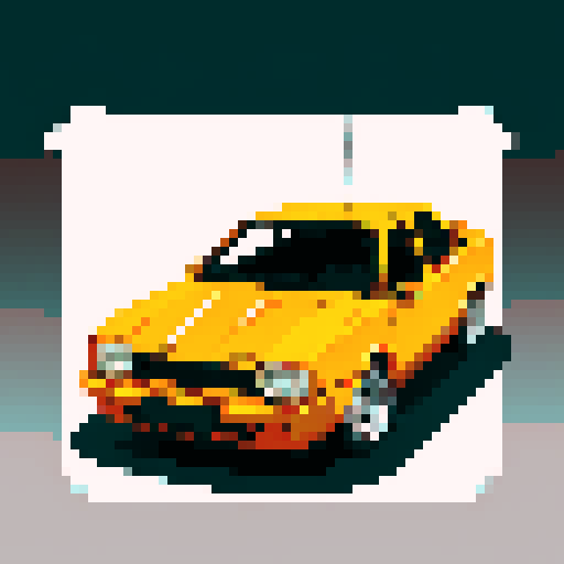 crashed orange dodge neon