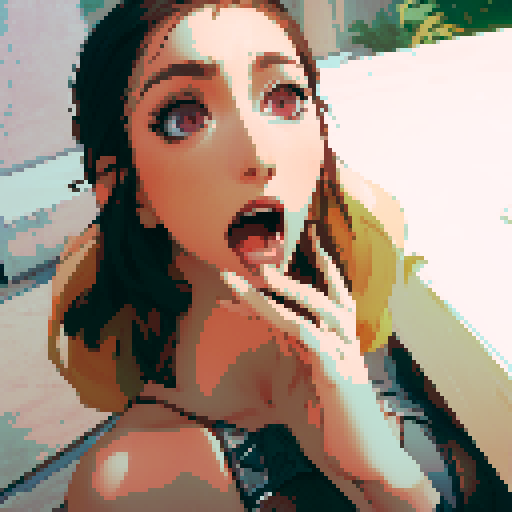 sexy woman open mouth cum on face