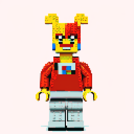 lego pixel, vibrant colors, blocky shapes, small plastic bricks, isometric perspective, retro video game, low resolution, 8-bit graphics, sharp edges, square grid, limited color palette, nostalgic feel, brick-built characters, iconic lego logo, digital recreation, detailed textures, crisp lines, simplified forms, nostalgic gaming vibes