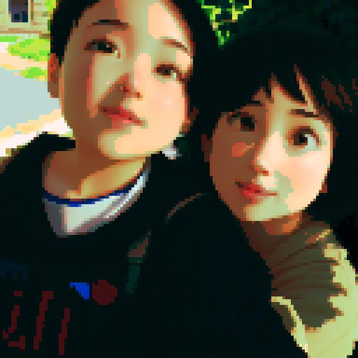 A cute girl with short hair brings bright sunshine.