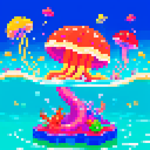 jellyfish and a colorful reef