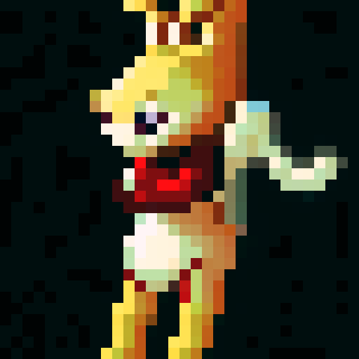 A character sprite in the style of RPG Maker MV of a rabbit furry
