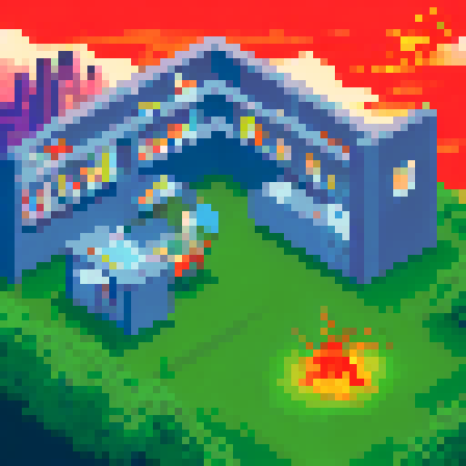 Isometroc image. Normal looking character typing on a retro computer at their cubicle, while a fiery phoenix soars above a dragon and a mermaid engaged in a heated conversation in different corners of the office; in the back of the scene is an elevator