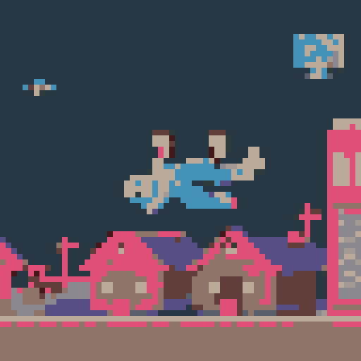 GHOST flying at night to the library