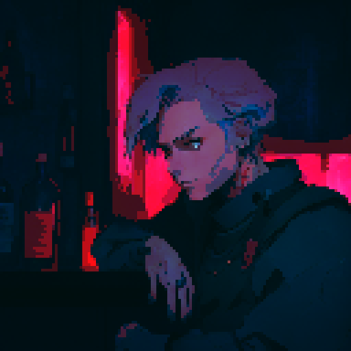 Bar tender with a flowing cape, pouring colorful potions into crystal goblets, surrounded by mystical creatures and enchanted artifacts