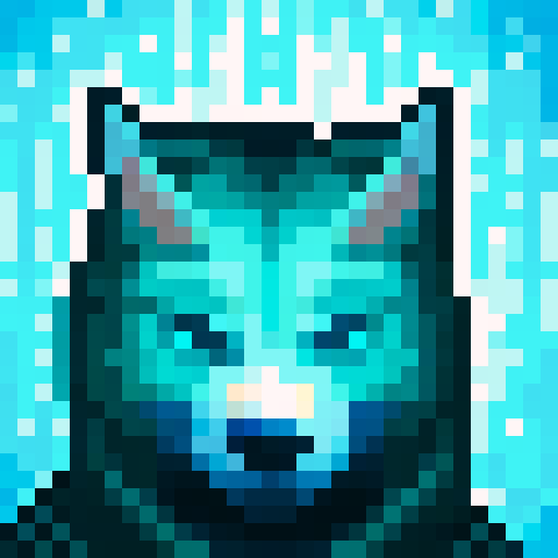 Wolf avatar, portrait, glowing eyes