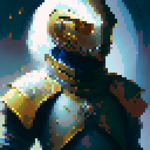 Knight in full golden armor for an rpg.