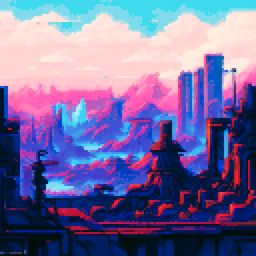 top down desolate futuristic city, dark colors, top down view