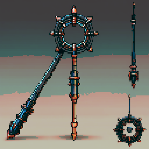 I want a copper structure reminiscent of a mounted weapon of some sort seen from a head on two dimensional perspective. The design should be relatively simple. I also want this object usable as an asset in a videogame, meaning only one object per image, outlined with a strong black stroke, on a solid-color background.