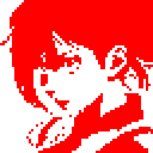 A red sword on white background.