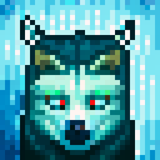 wolf avatar, portrait, glowing eyes
