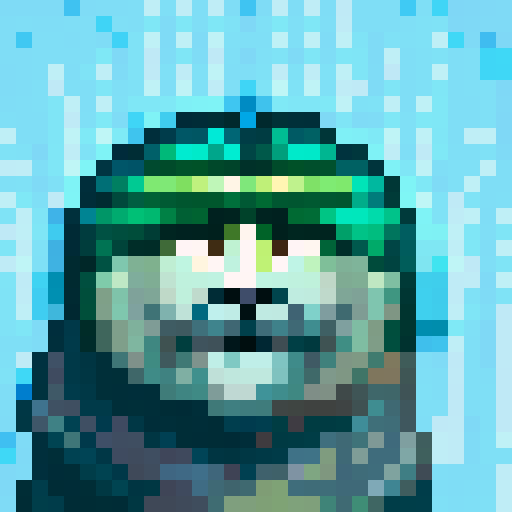 Wolf avatar, portrait, glowing eyes, very clear, 10 colours maximum