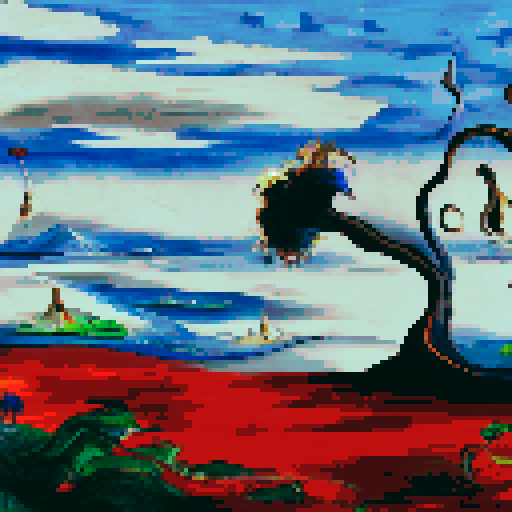 Salvador Dali Spanish  ( Large Oil on Canvas Painting ) plant