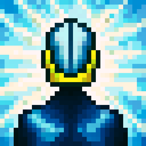 helmets with intricate designs, vibrant colors, and glossy finishes, featuring game icons like swords, shields, and magic wands, rendered in 32x32 pixel art style with sharp edges and limited color palette, ensuring accurate sRGB color representation, showcasing the skillful artistry of close-up portraits