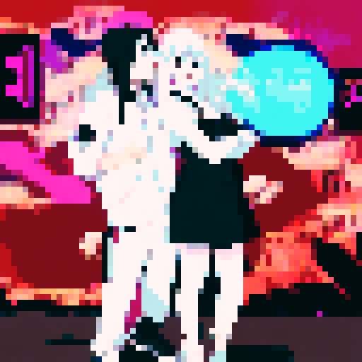 anime style party with dj dance floor