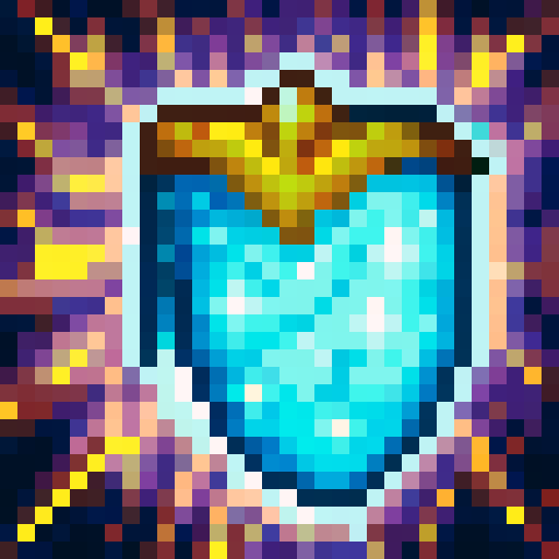 Frothy bubbles surround a 32x32 pixel game ability icon featuring sharp seashells slicing through waves in the ocean, with a skillful close-up portrait style