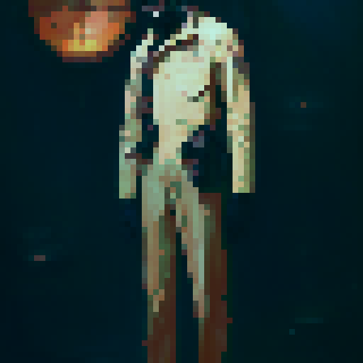 1950s detective wearing suspender and a gas-mask in a abandoned ball-room 