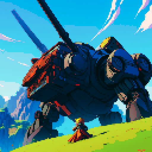 giant evil robot facing left