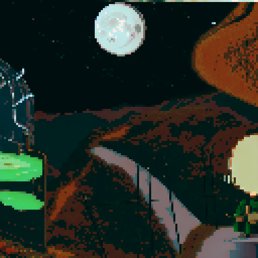 The scene is set as the main protagonist, gurney as seen in the bottom right is on a hill looking over a desolate area with sparse plant life up in flame. We see the back of his head, with his distinct jaw and a cigarette in his mouth. in the distance is a large laboratory, which has smoke coming out of it and a hole in the top. The sky is full of starts, a moon and a distant alien planet
