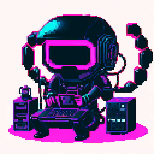 Scorpion playing computer games in a cyberpunk room