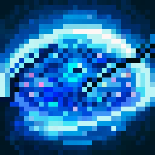 water barrier, pixel art, game icon, 32x32, sRGB, skill art, close up, portrait, vibrant colors, flowing waves, reflective surface, shimmering droplets, swirling currents