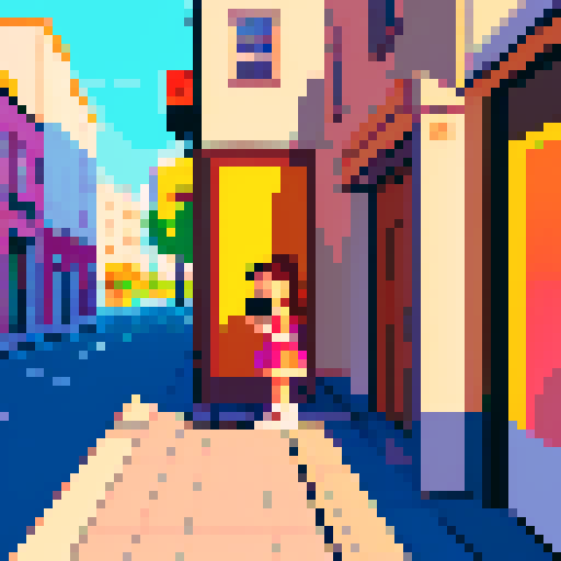 side profile of urban street