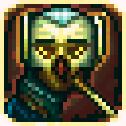 Create a 2D pixel art character for a post-apocalyptic game with a decay theme. The player is a rugged survivor, dressed in tattered clothes and worn-out armor, showing signs of exposure to a decaying world. The character wields makeshift weapons like a rusted blade or a crude gun. The color palette should include muted, earthy tones to emphasize the decay theme.