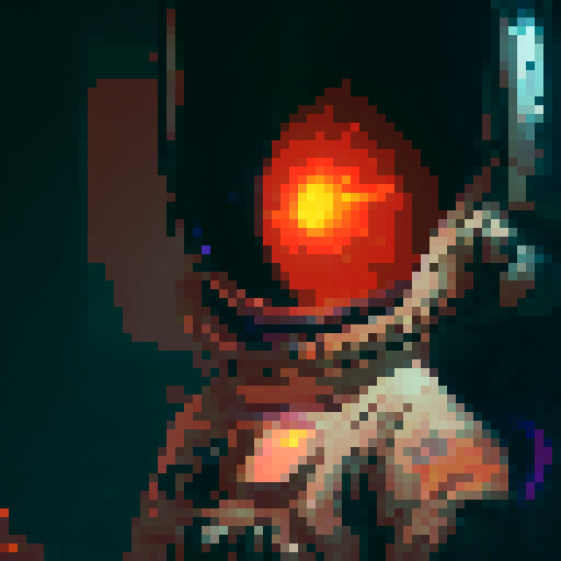 A neon-lit spaceship hovers above a desolate planet, surrounded by swirling purple clouds, as a lone astronaut in full cyberpunk gear gazes out into the starry night sky, clutching a glowing crystal in one hand and a laser gun in the other