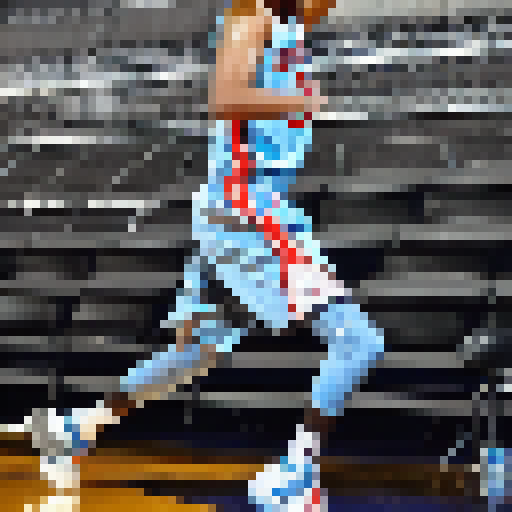 Famous basketball player, with attractive colors