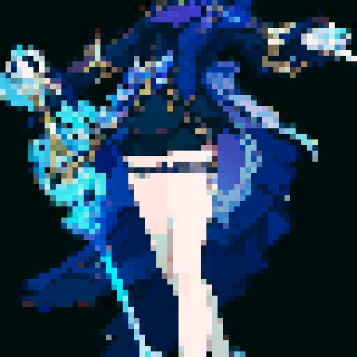 full body, confident girl, holding a gleaming silver sword, black background