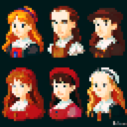 portraits of different people during the 16th century